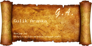 Gulik Aranka névjegykártya